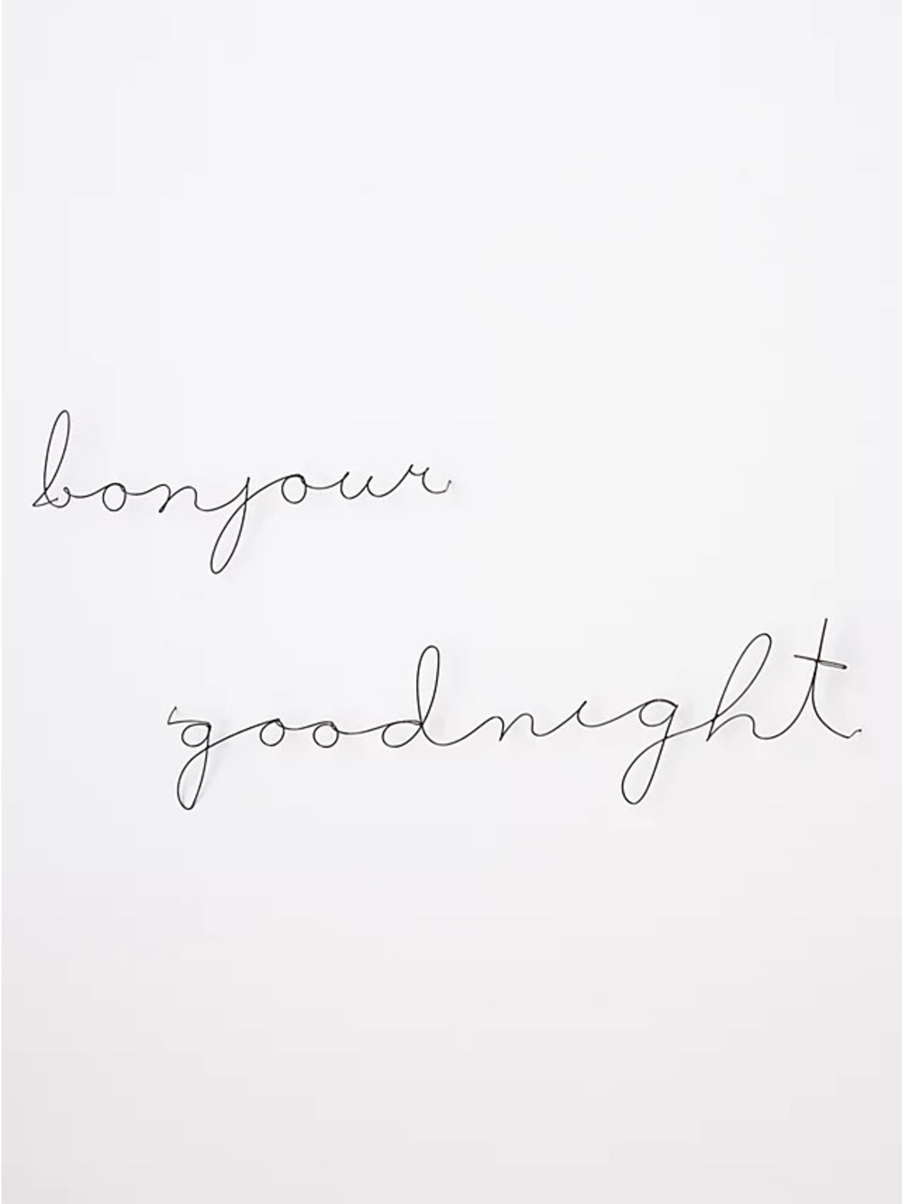 “Goodnight” Anthropology/Paul Smotrys Wire Script Sculpture - Black Script